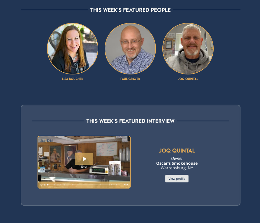 website and socials - This week's Featured People